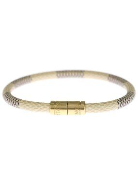 Louis Vuitton Damier Azur Bracelet Keep It White Gold
